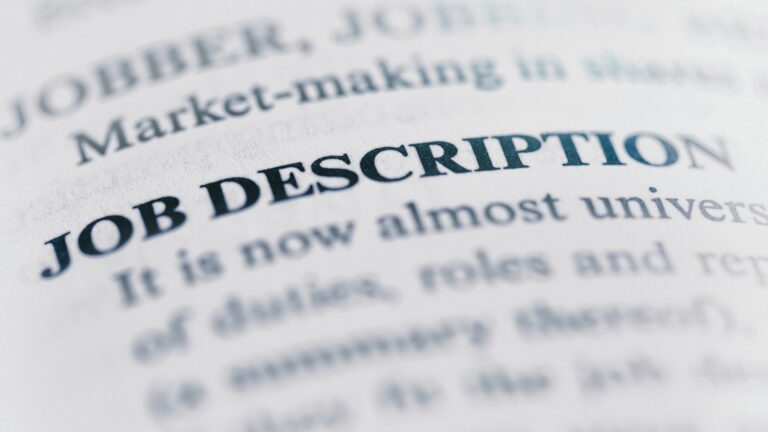 Text that says Job Description
