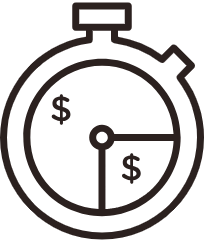 Image of a clock with dollar signs depicting the concept of time as money.