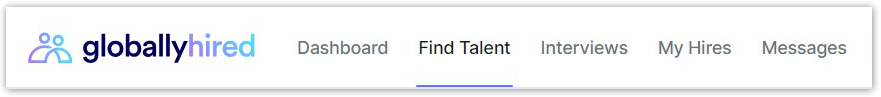 Navigate to the Find Talent tab to start new talent searches, and access automated searches and favorite talent.