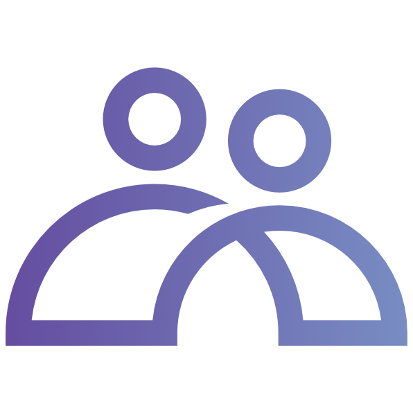 GloballyHired Favicon Purple. Image representing two people and a circular globe.