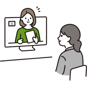 Illustration of an online interview within the platform's all-in-one capability to review talent, message, interview, and make offers seamlessly in one place