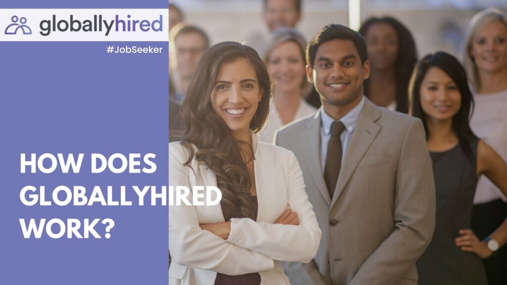 Group of professionals standing together at an on-demand staffing agency, GloballyHired.