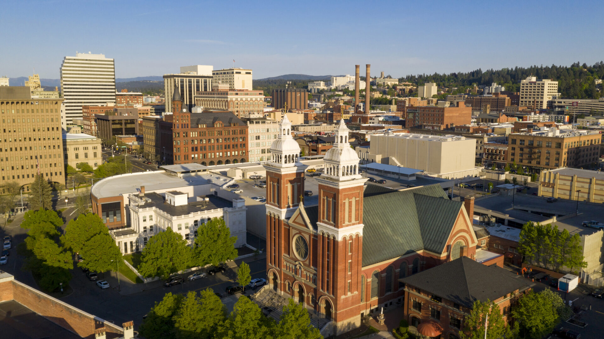 Spokane Washington Scion Staffing Homepage Image of Historic buildings at the forefront in the downtown