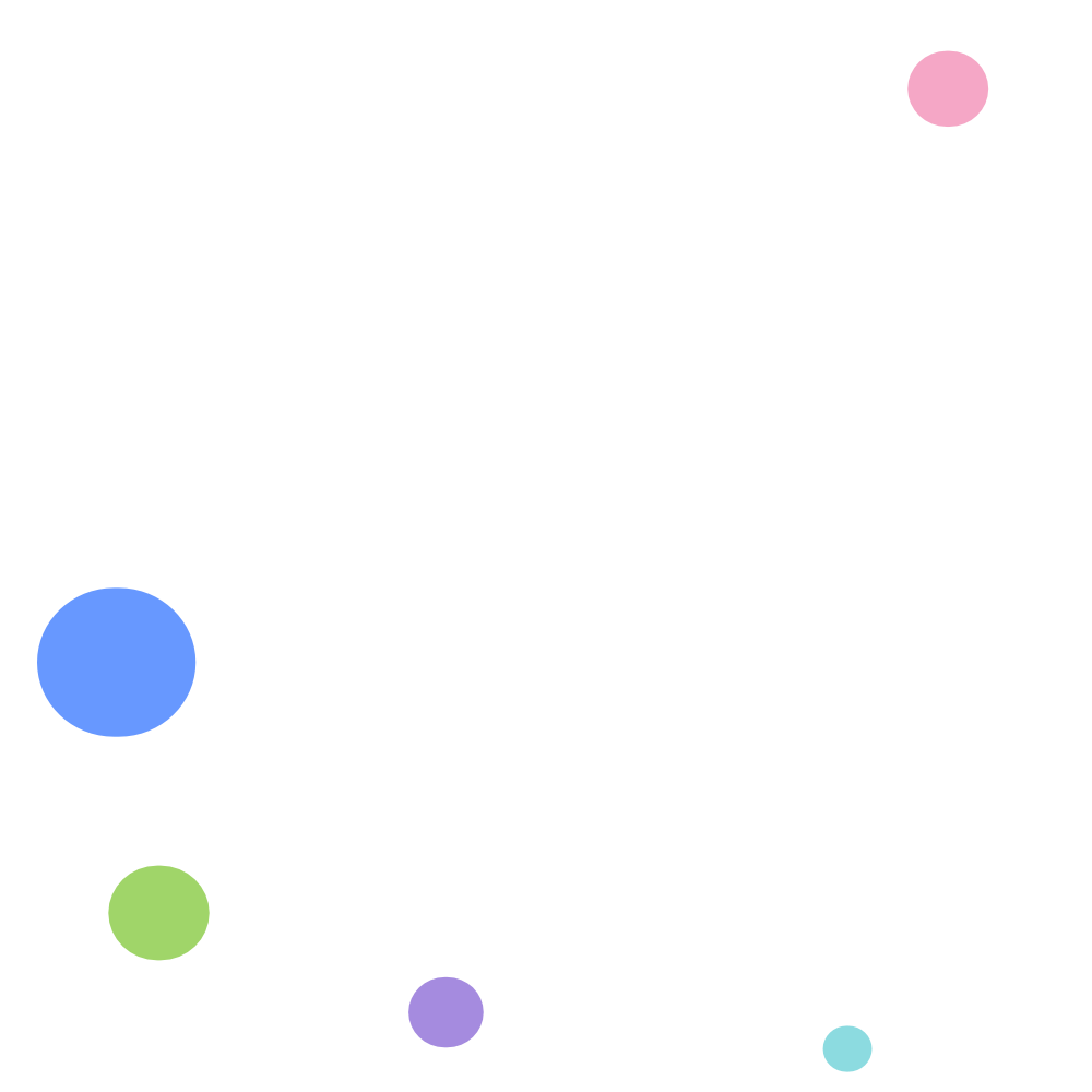 Image of colorful dots of varying sizes representing the GloballyHired a On-demand talent acquisition platform for hiring managers