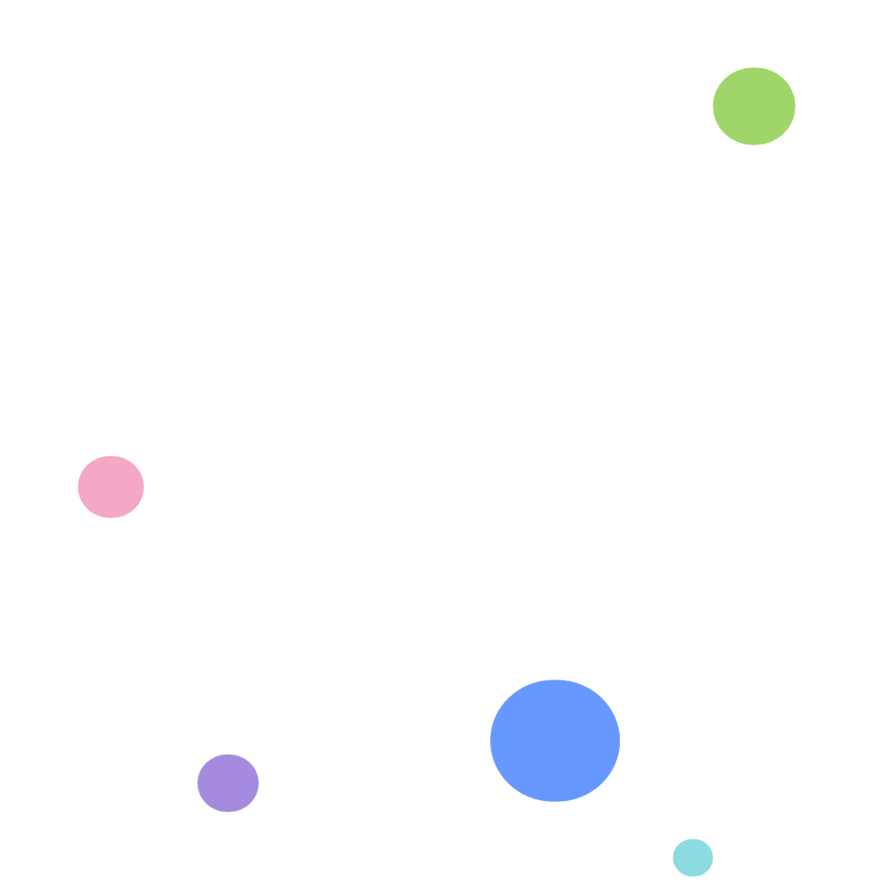 Image of colorful dots of varying sizes representing the GloballyHired brand which services blended teams of interim, fractional, temporary & permanent hires