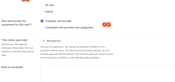 How to add timesheet approvers on GloballyHired platform