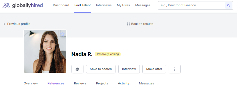 How to request professional references from talent on GloballyHired