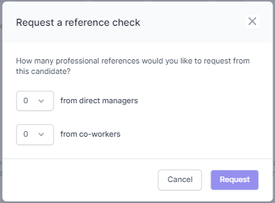 Request a reference check